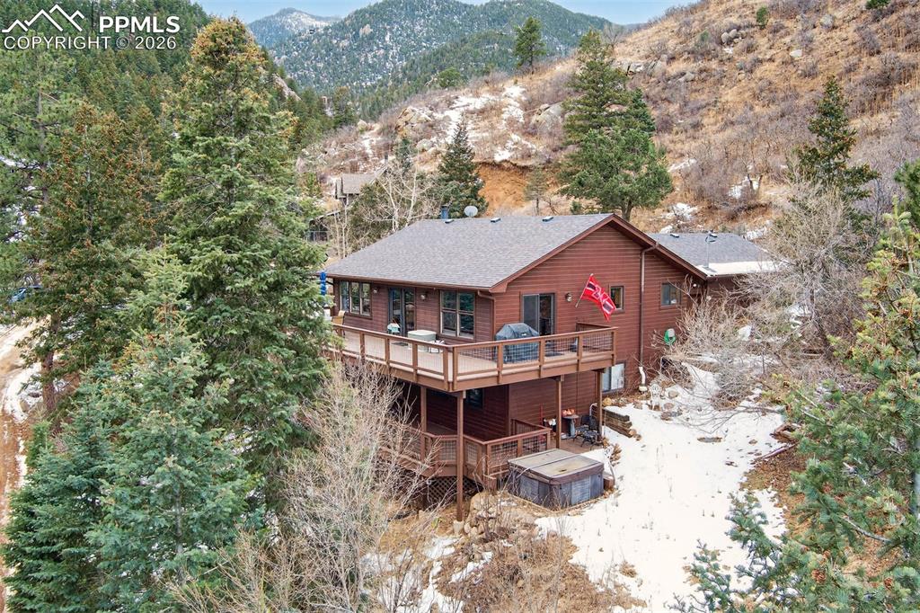 Aerial view of the home