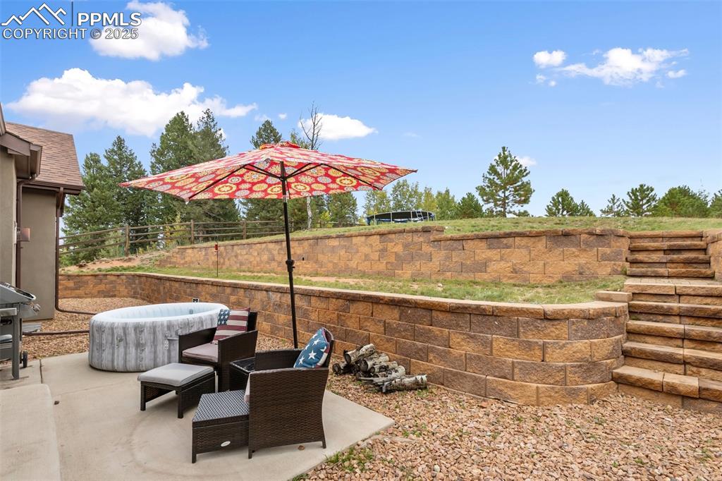 Versatile patio space with ample room for many entertaining uses.