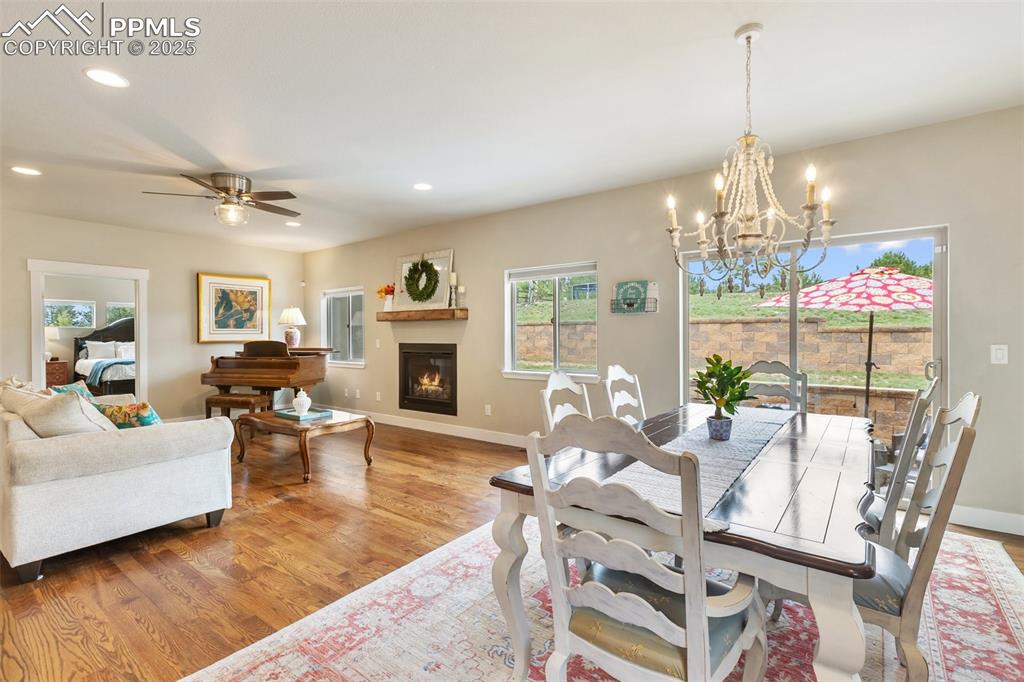 Inviting dining space with easy access to the back patio. 