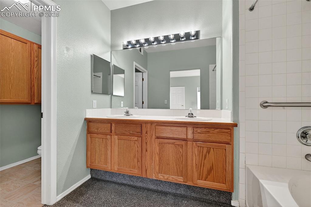 Primary Bath with Double Vanity, Soaking Tub and Cabinet Space