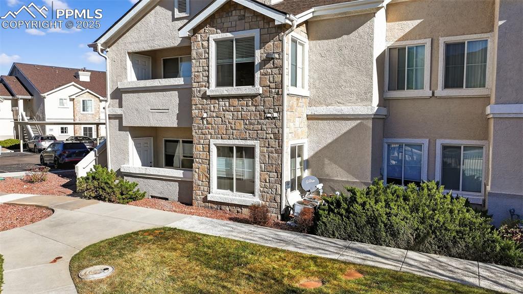Side View of Bottom Floor Unit with Covered Deck
