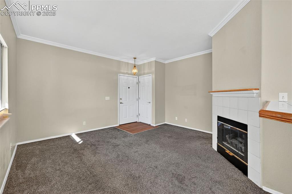 Spacious Living Room with Gas Fireplace