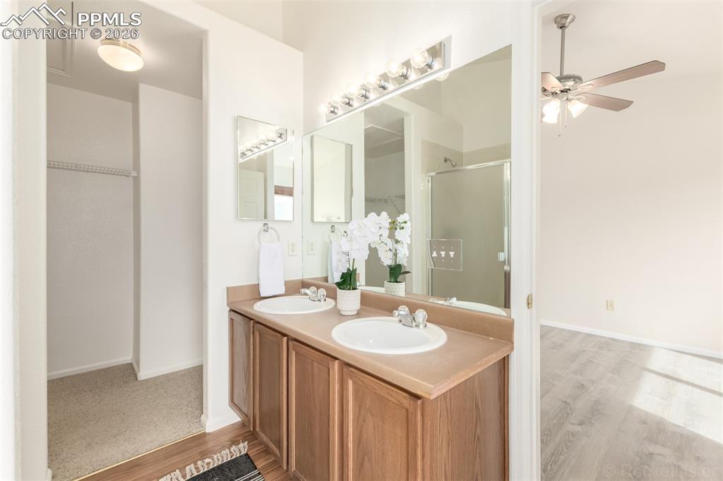 Bathroom featuring a walk in closet