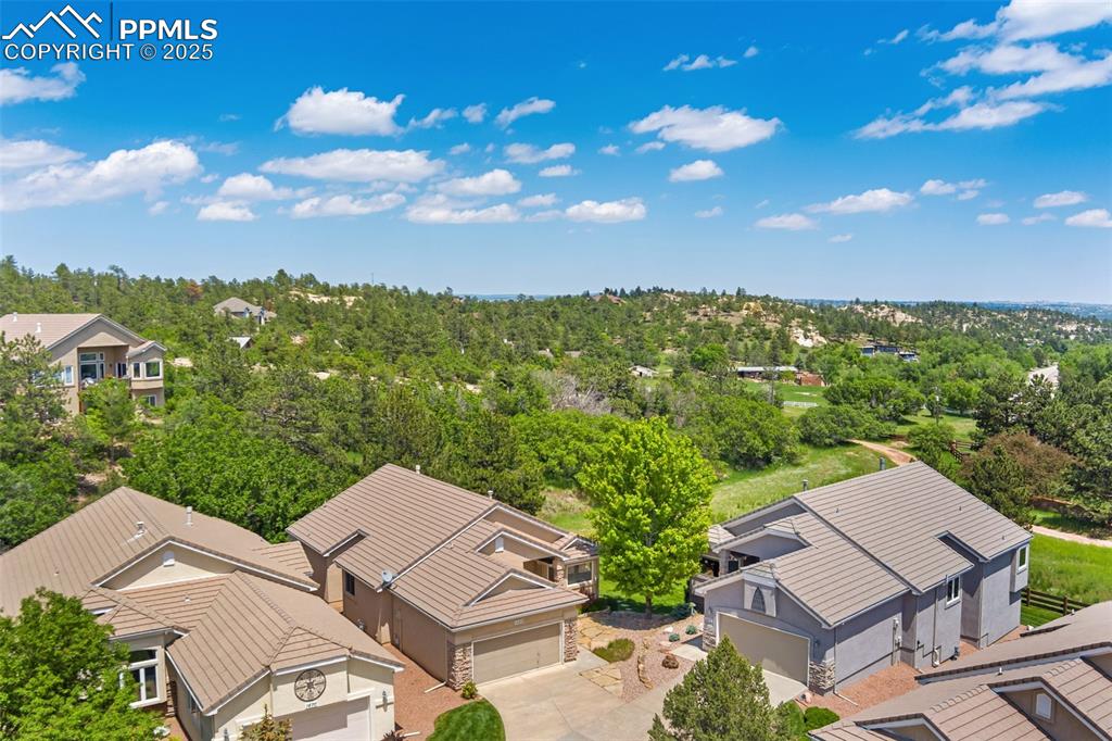 Aerial view of residential area