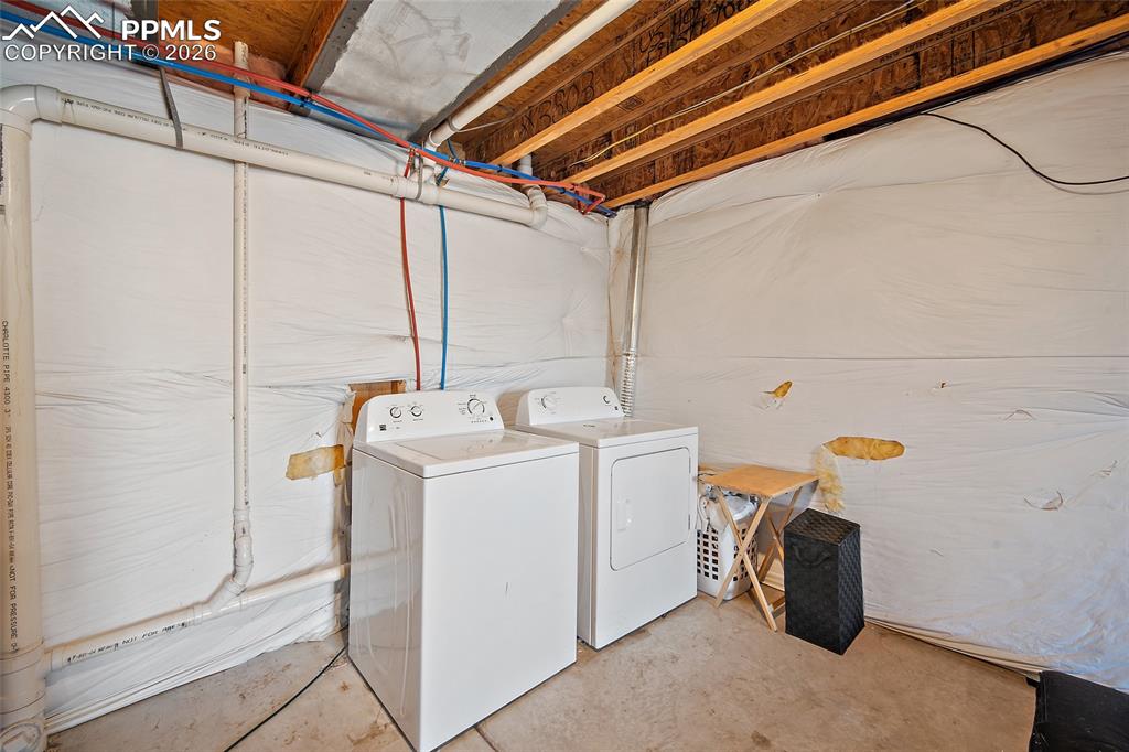 Washer and dryer in the basement