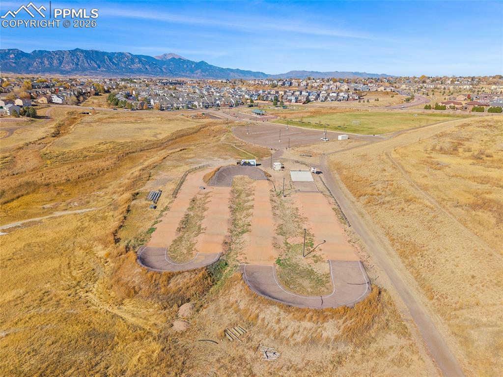Aerial overview of BMX track