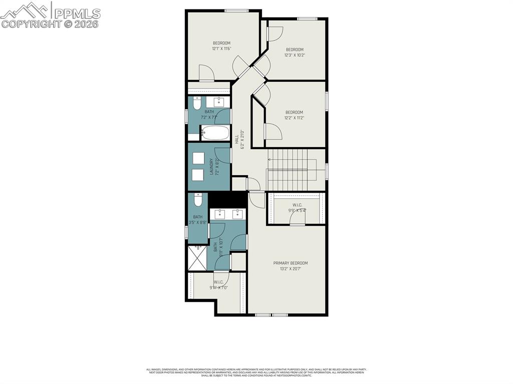 Upstairs level floor plan
