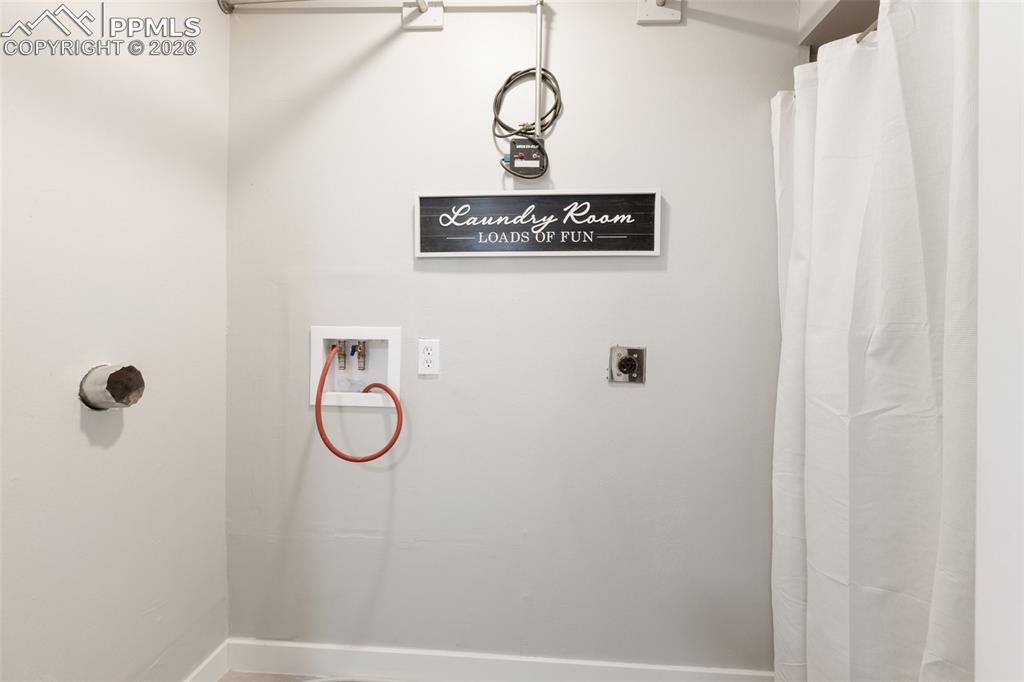 Lower level laundry area