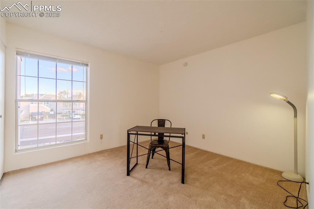 Unfurnished office featuring carpet flooring