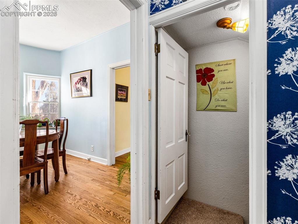 Breakfast room and the stairs to lead to the finished basement.