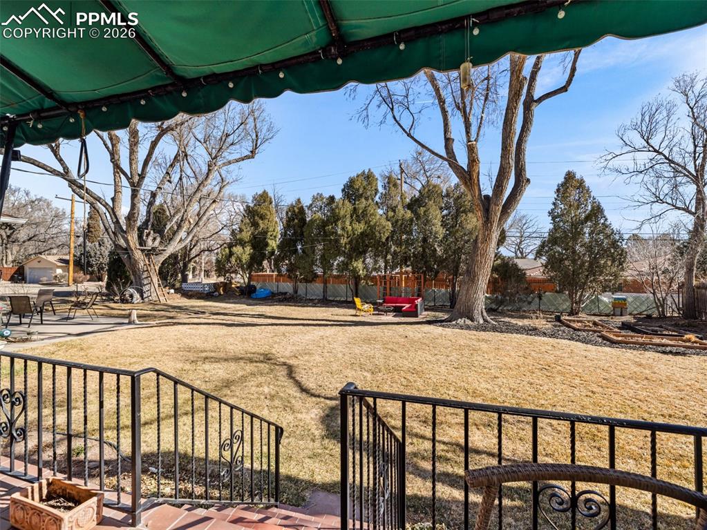 This view is through the door in the living room. All landscaped, fully fenced