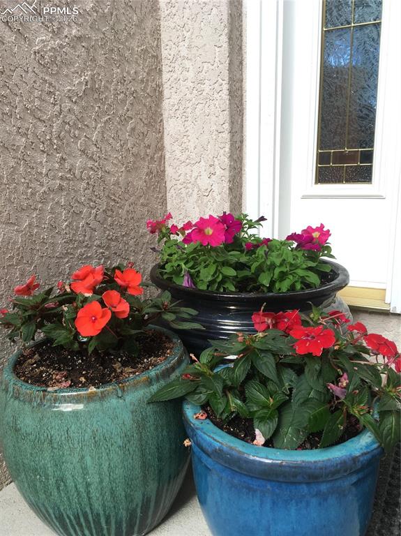 Detailed view of stucco siding