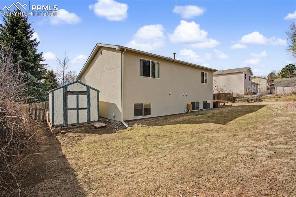 View of storage shed