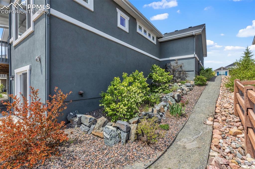 View of property exterior featuring stucco siding