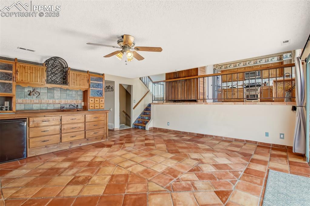 Another view of the custom wet bar. 