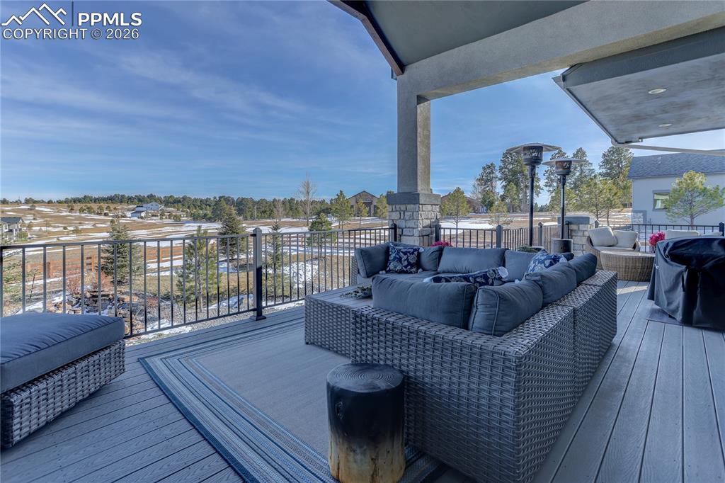 Main-level covered composite deck area