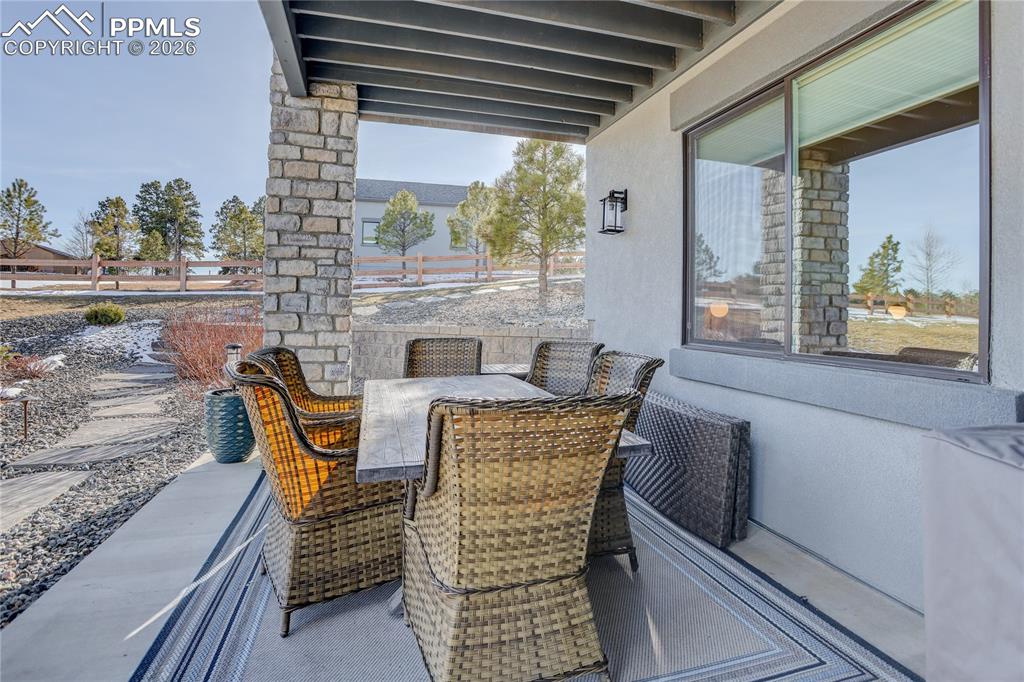 Lower-level covered patio area