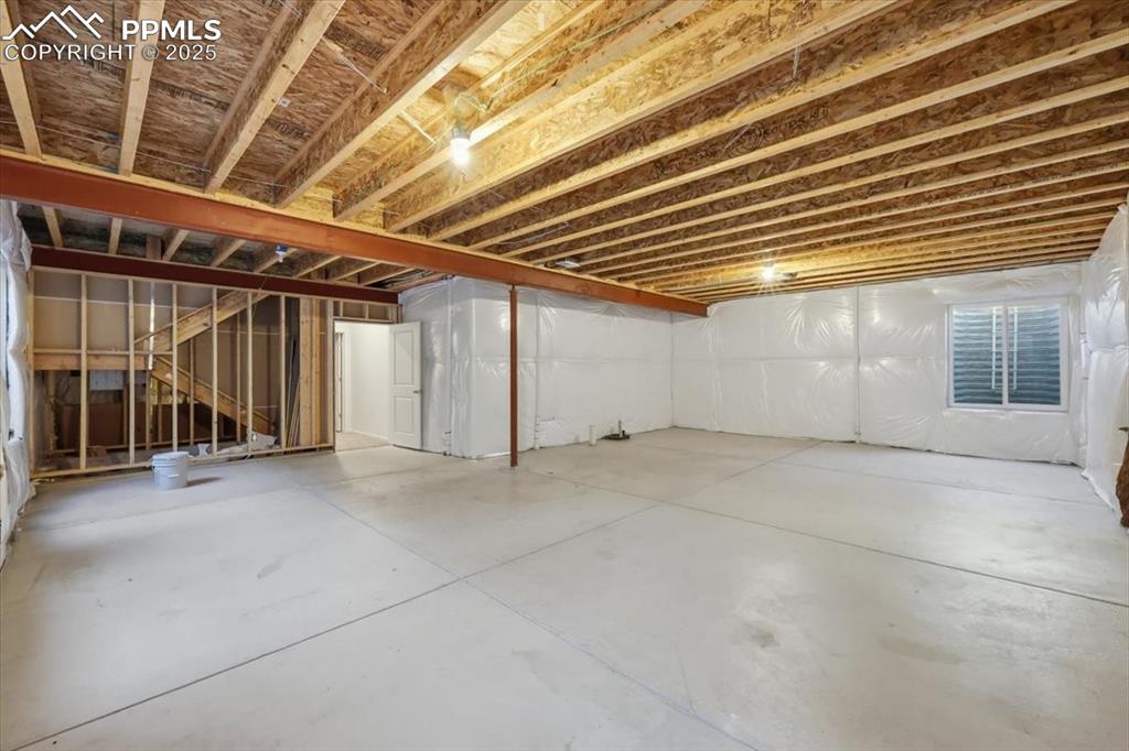 View of unfinished below grade area