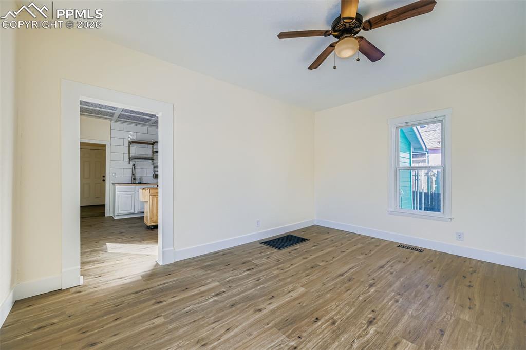 Space for living room and dining area