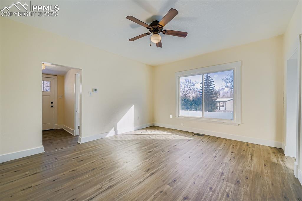 Space for living room and dining area