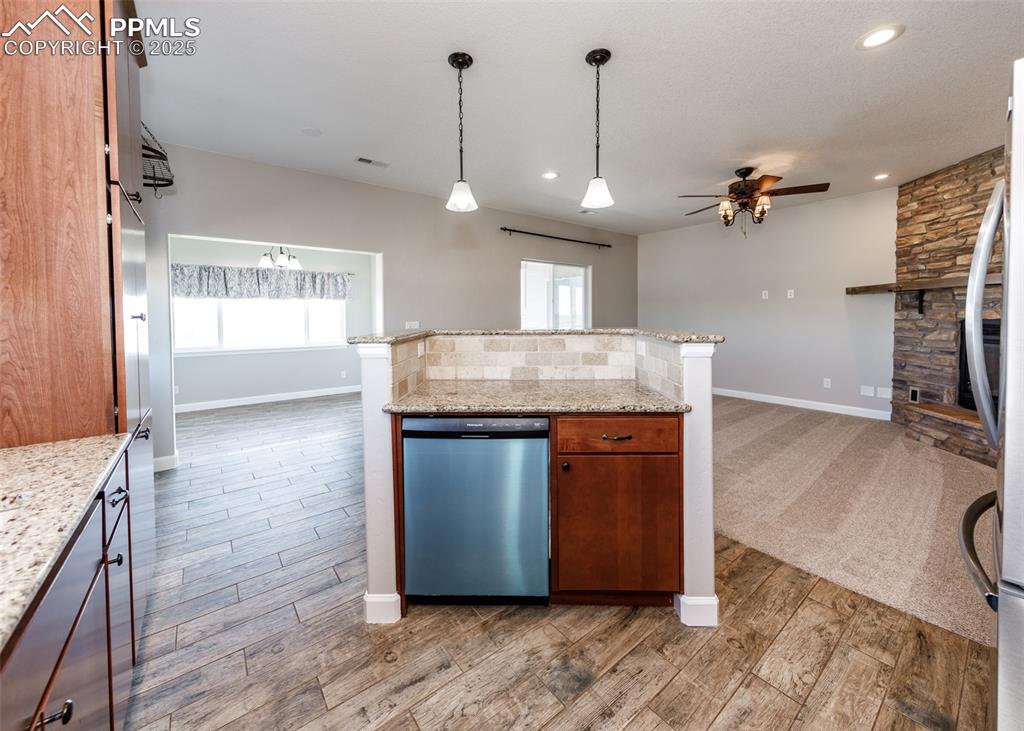 Kitchen into family room is perfect for entertaining!