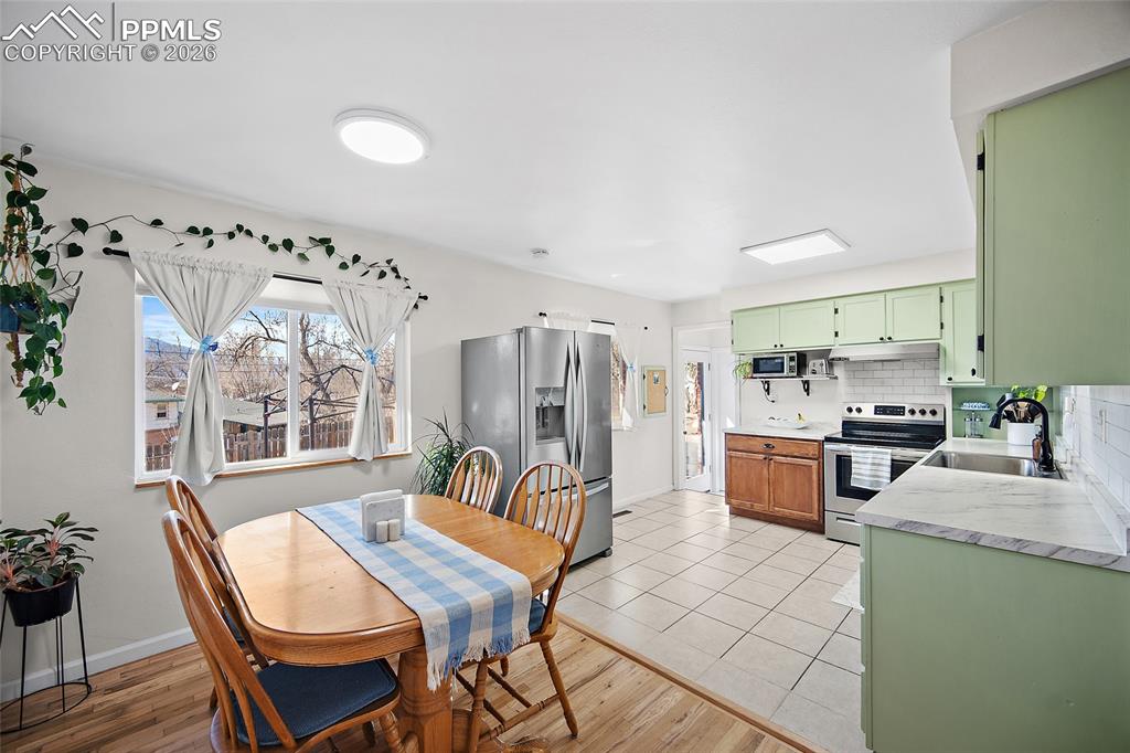 Updated kitchen with gorgeous mountain views.