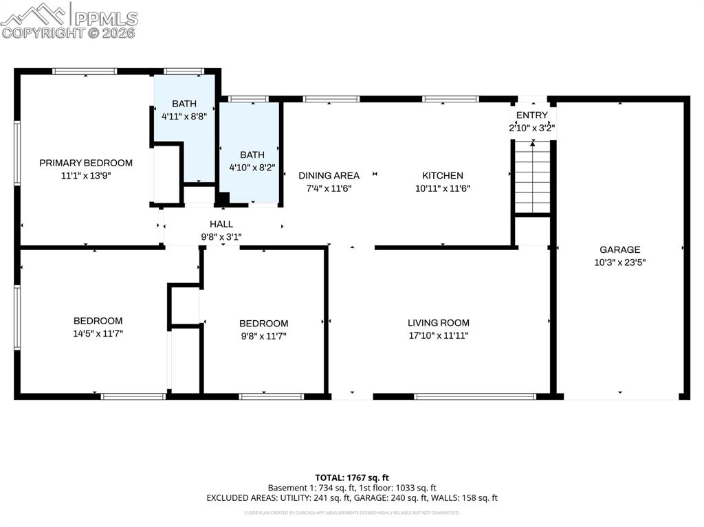 Floor plan upper level.
