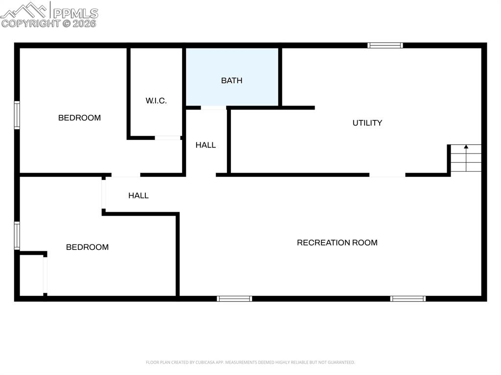 Lower level floor plan.