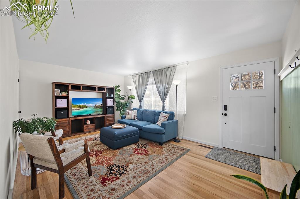 Beautiful refinished hardwood floors.