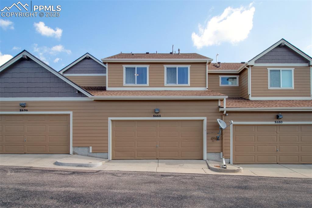 View of back of town home