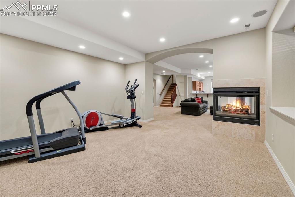 The perfect flex space, movies, workout, or school room.
