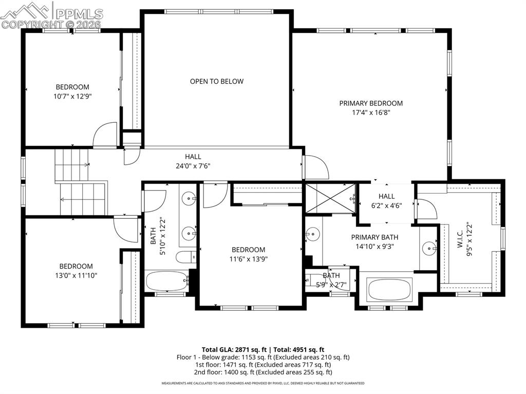 Upper level floorplan
