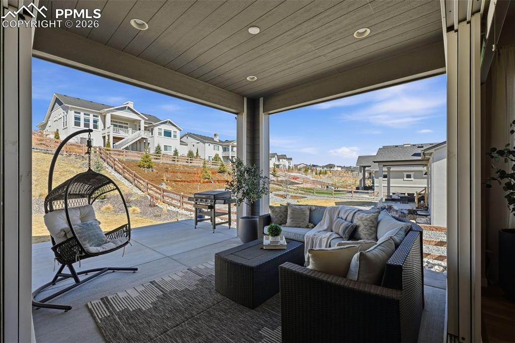 Large covered back patio
