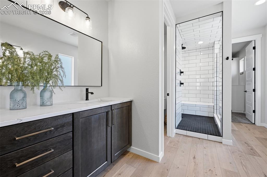 Large Master Bath with separate vanities