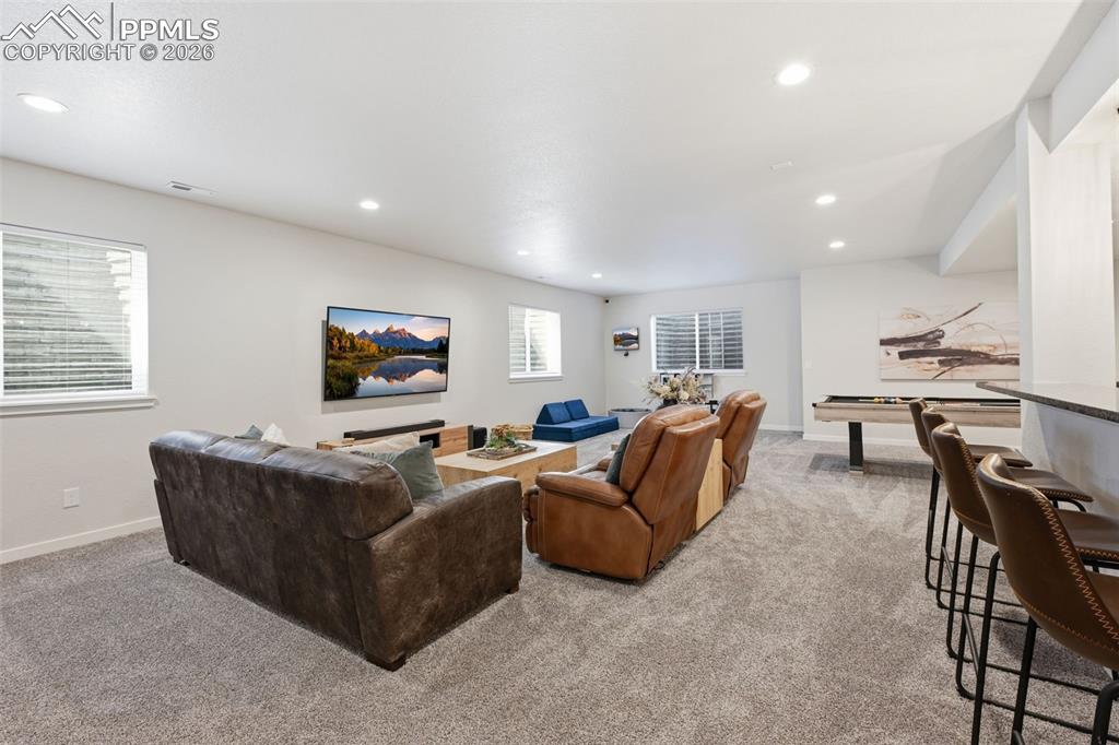 Large basement rec room