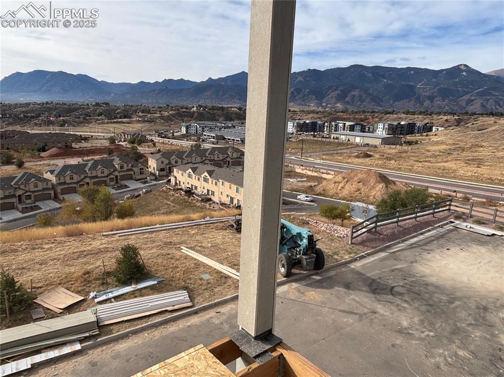 View of mountain background with nearby suburban area