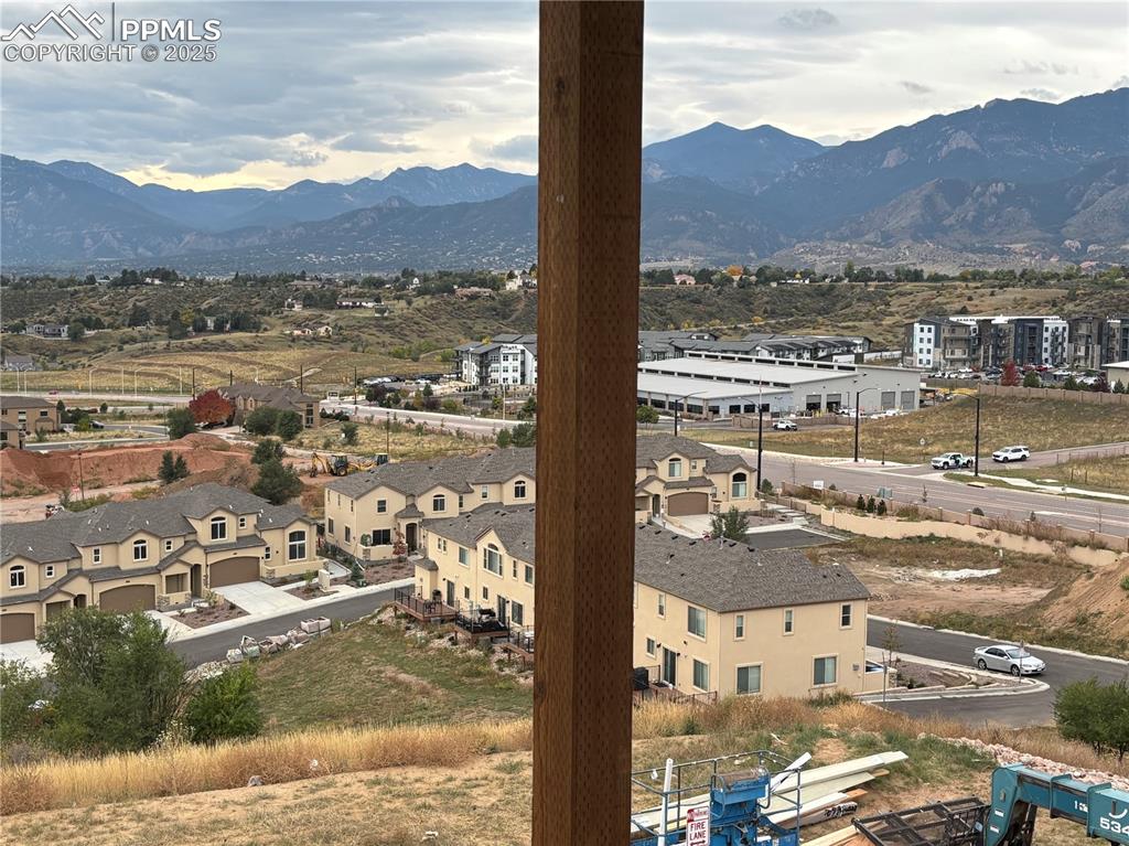 Mountain view with nearby suburban area