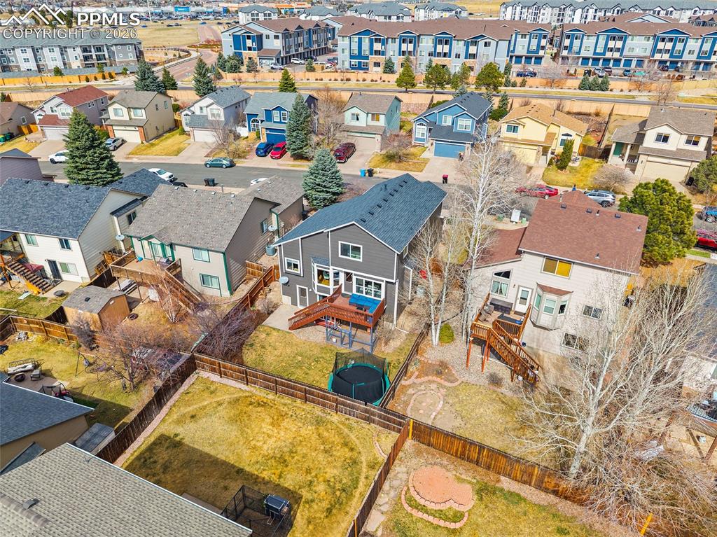 Aerial view of residential area