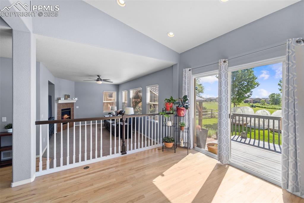 Dining with backyard and deck access

