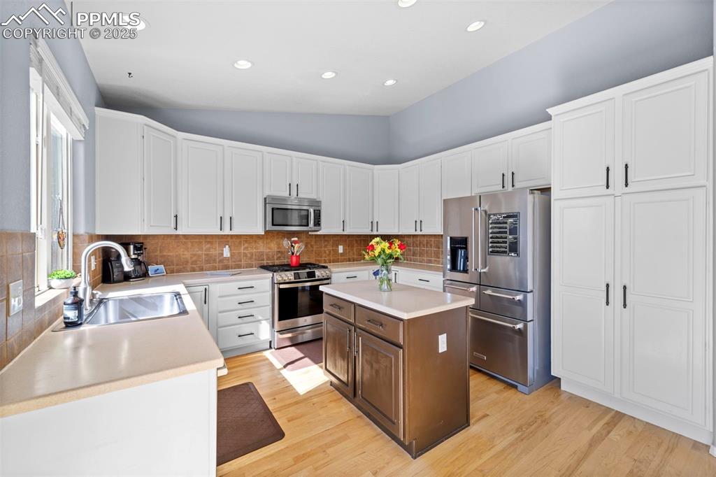 Spacious kitchen with island seating

