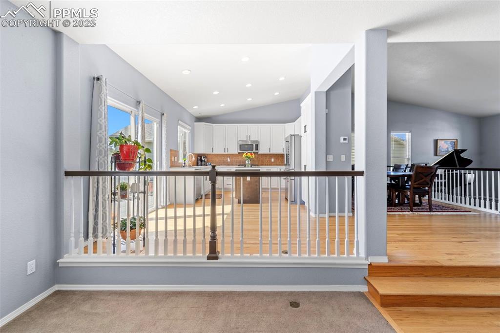 Kitchen overlooking open-concept layout

