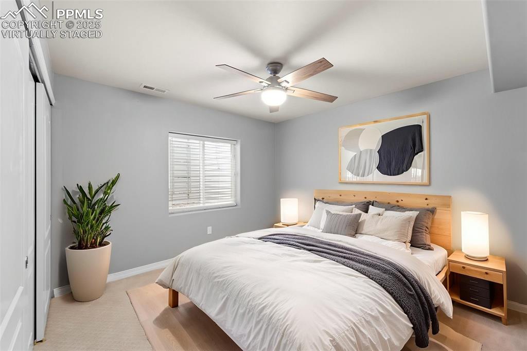Virtually Staged / Bedroom with natural sunlight