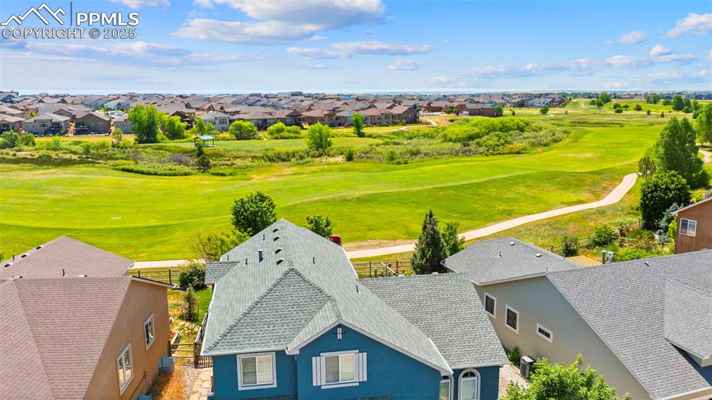 Elevated shot of open community layout