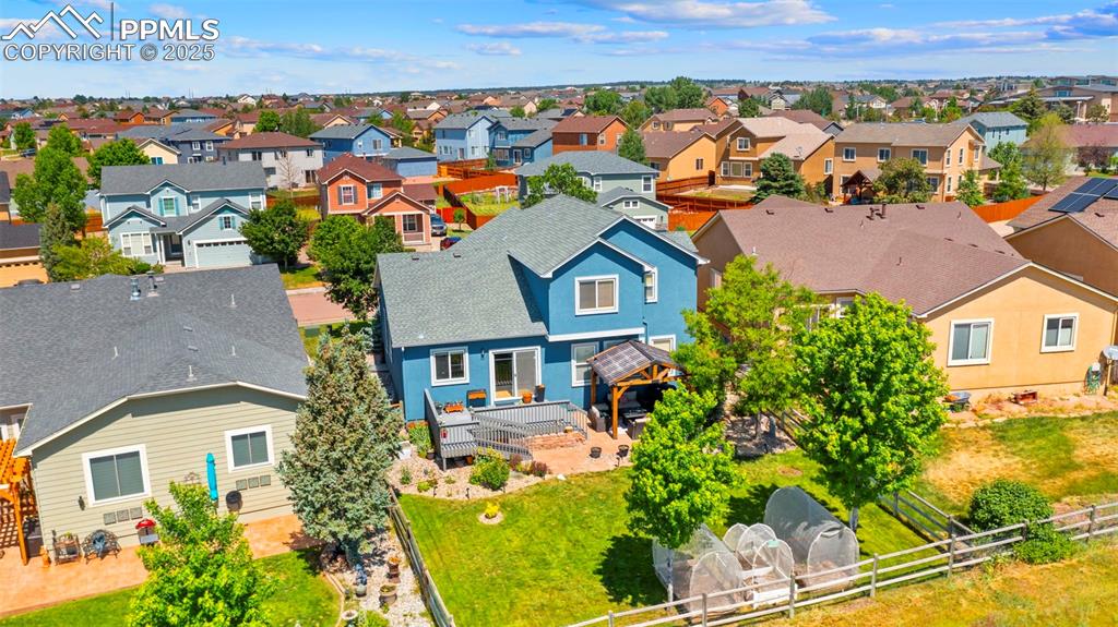 Aerial view highlighting quiet setting