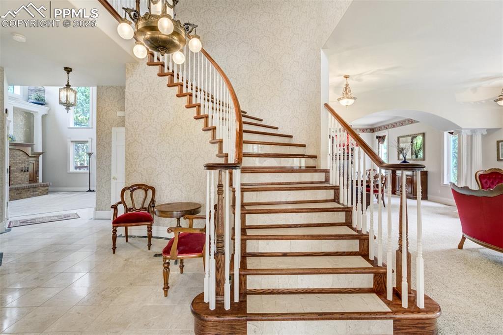 Stunning curved staircase