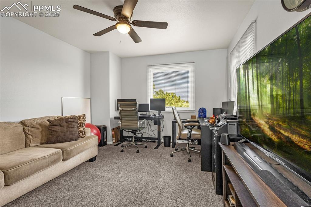 2nd upstairs bedroom/office with private bath