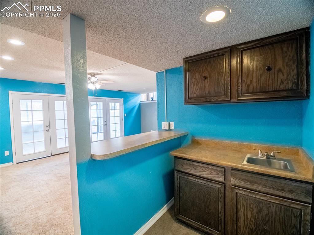 Wet bar connected to family room