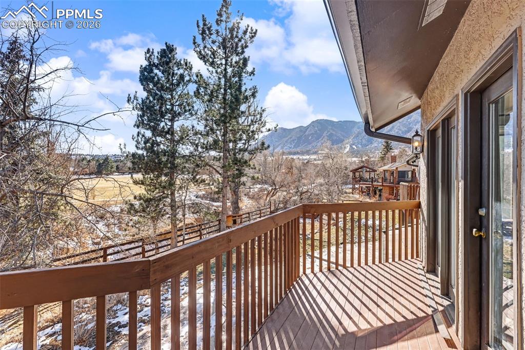Views of Cheyenne Mountain of back deck