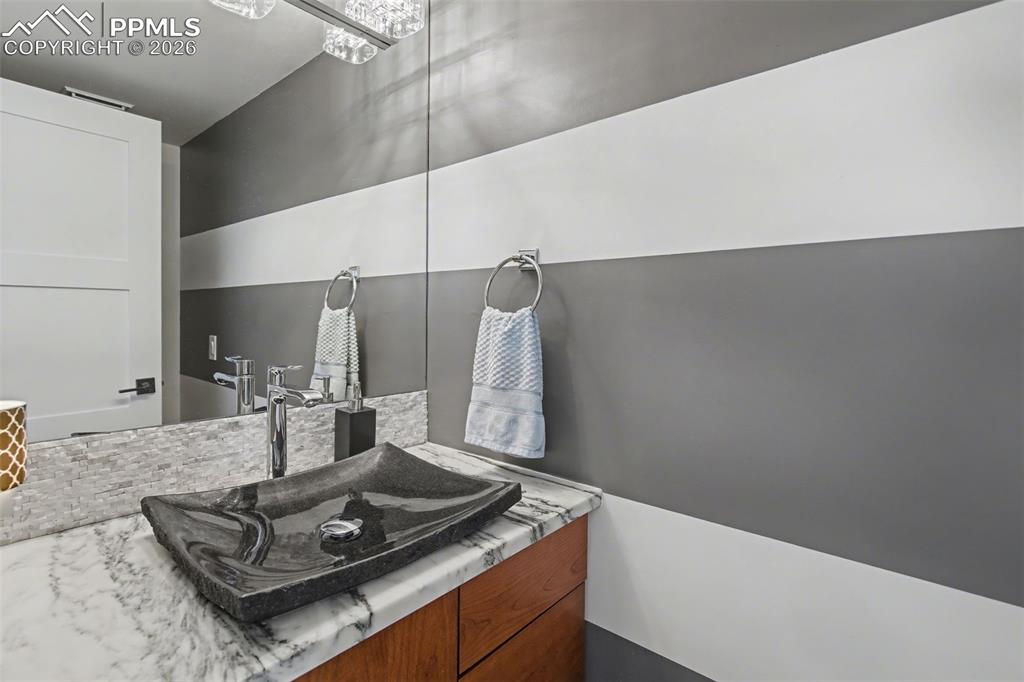 Main level half bathroom