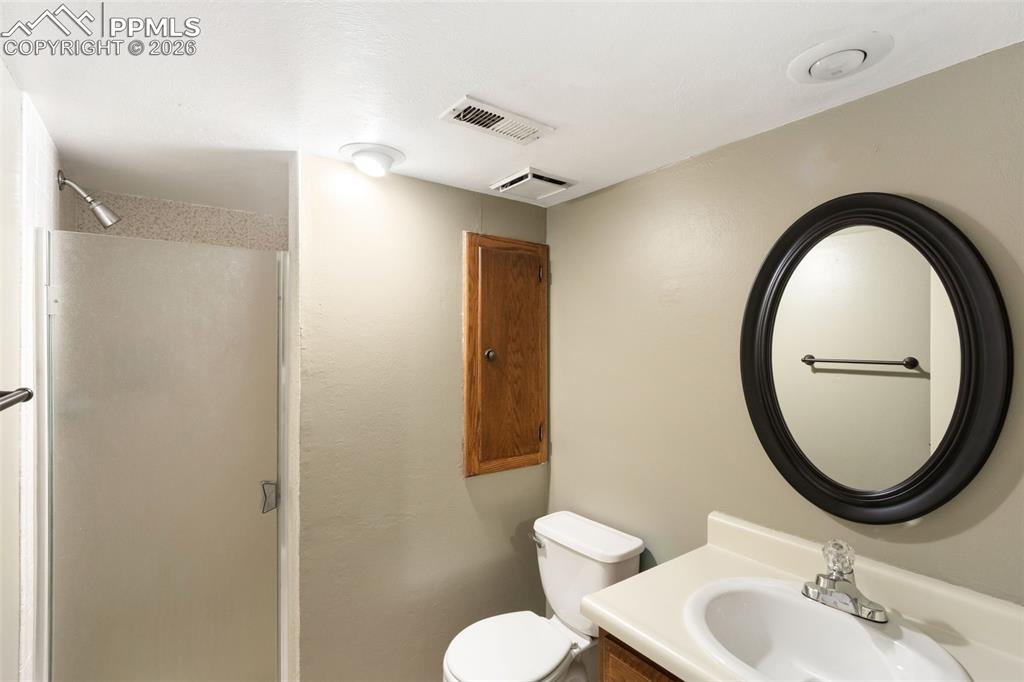 Basement bathroom with shower